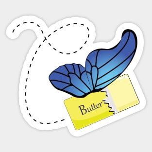 Butter flies butter that flies Sticker